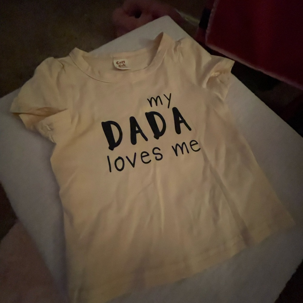 SHEIN Cream 'My Dada Loves Me' Kids Tee